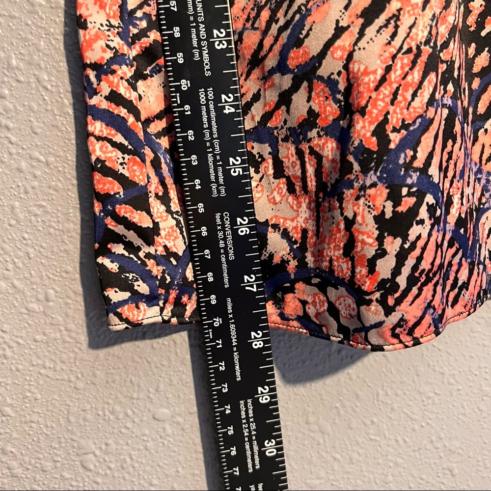 Calvin Klein Dress Womens Size Large Diamond Trimmed Pink Blue Faux Wrap Skirt - Picture 5 of 7